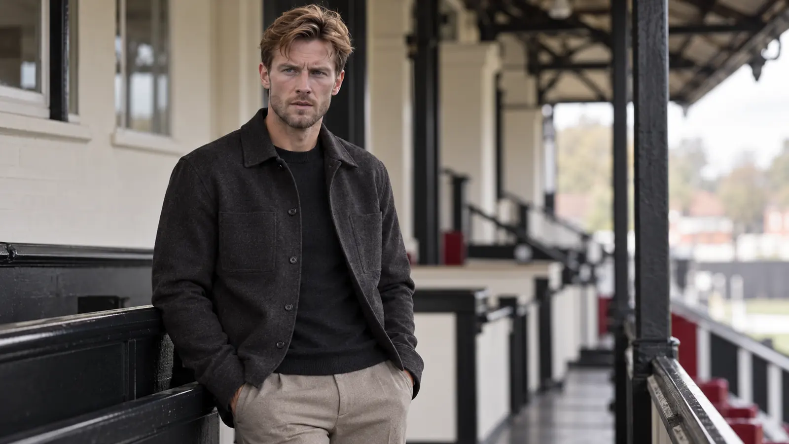 Joachim Andersen trong lối đi khu báo chí của sân vận động
